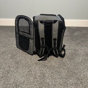 Apollo gray and black pet carrier backpack